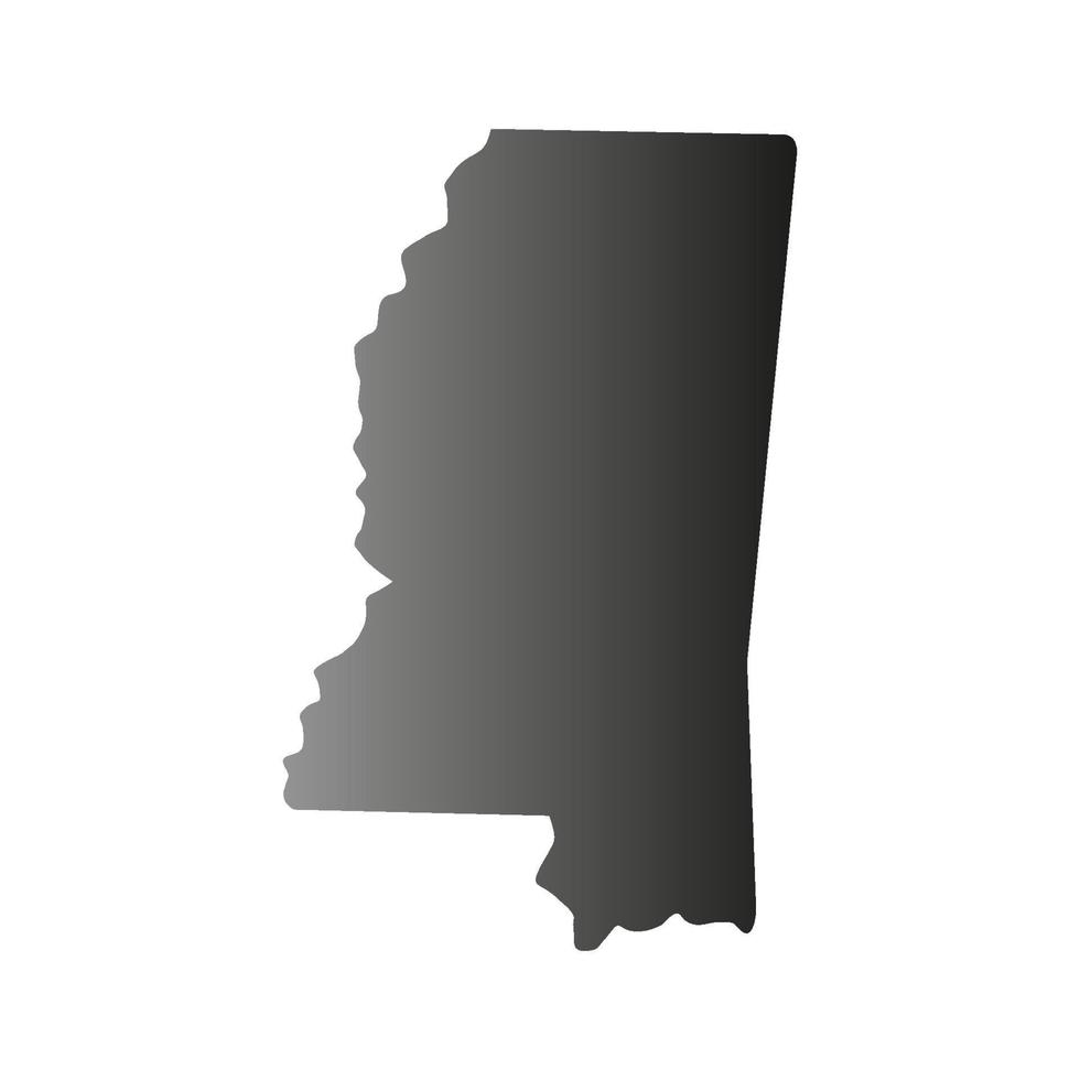 Mississippi map on white background vector