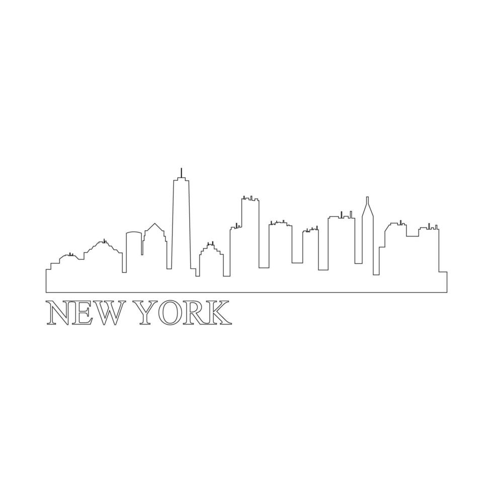 New york skyline on white background vector