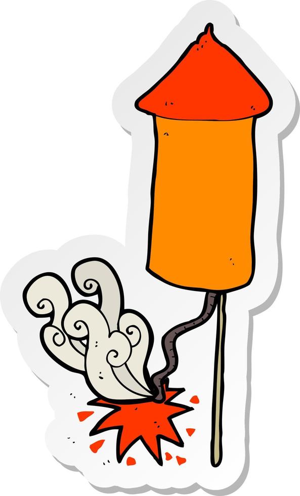 sticker of a cartoon firework vector