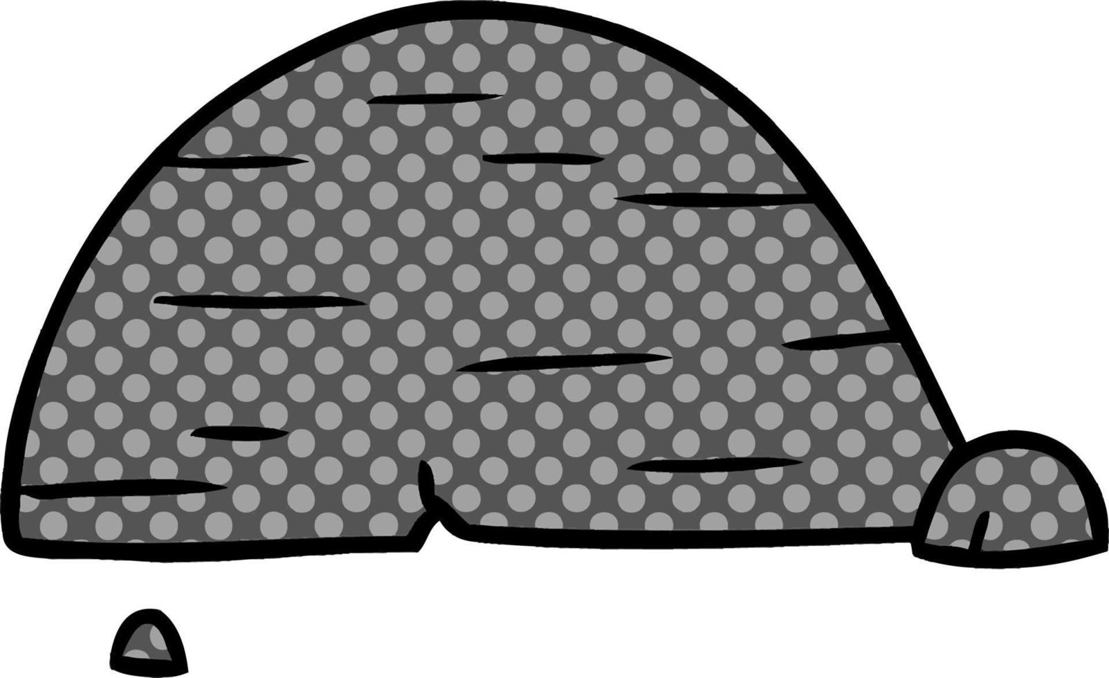 cartoon doodle of grey stone boulder vector