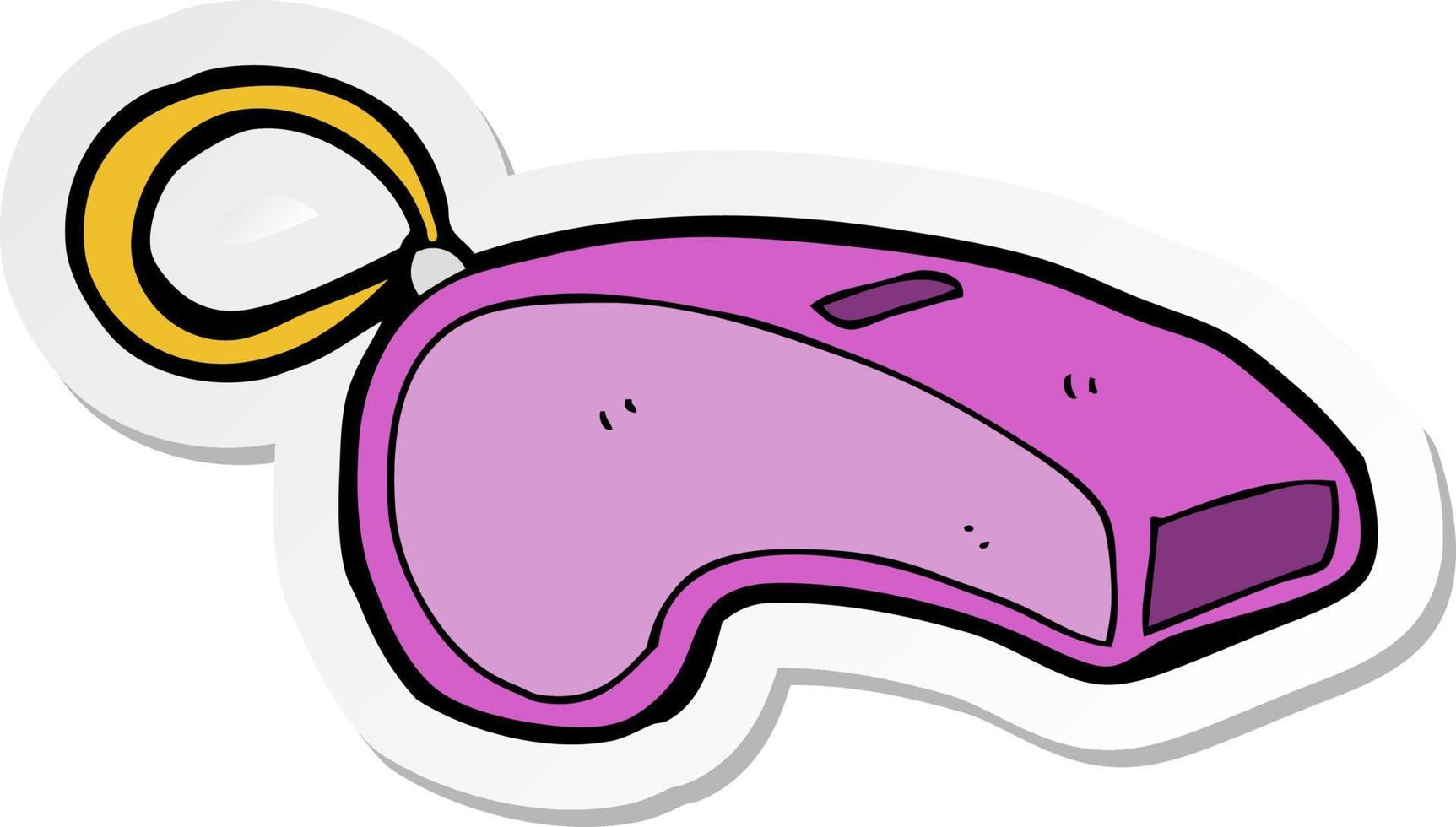 sticker of a cartoon whistle vector