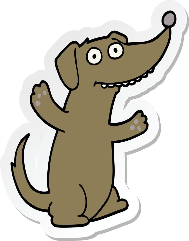 sticker of a cartoon dog vector