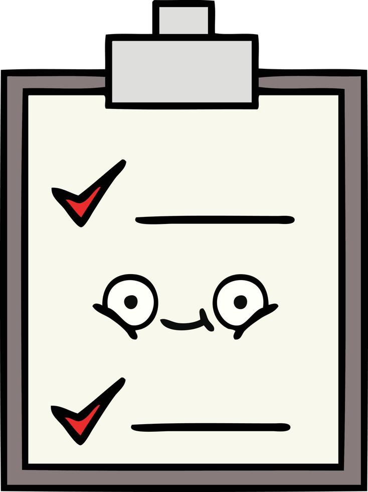 cute cartoon check list vector