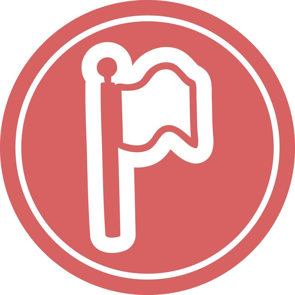 waving flag circular icon vector