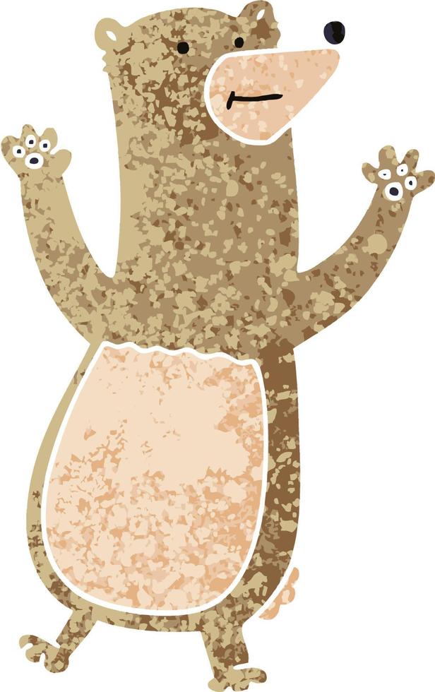 quirky retro illustration style cartoon bear vector