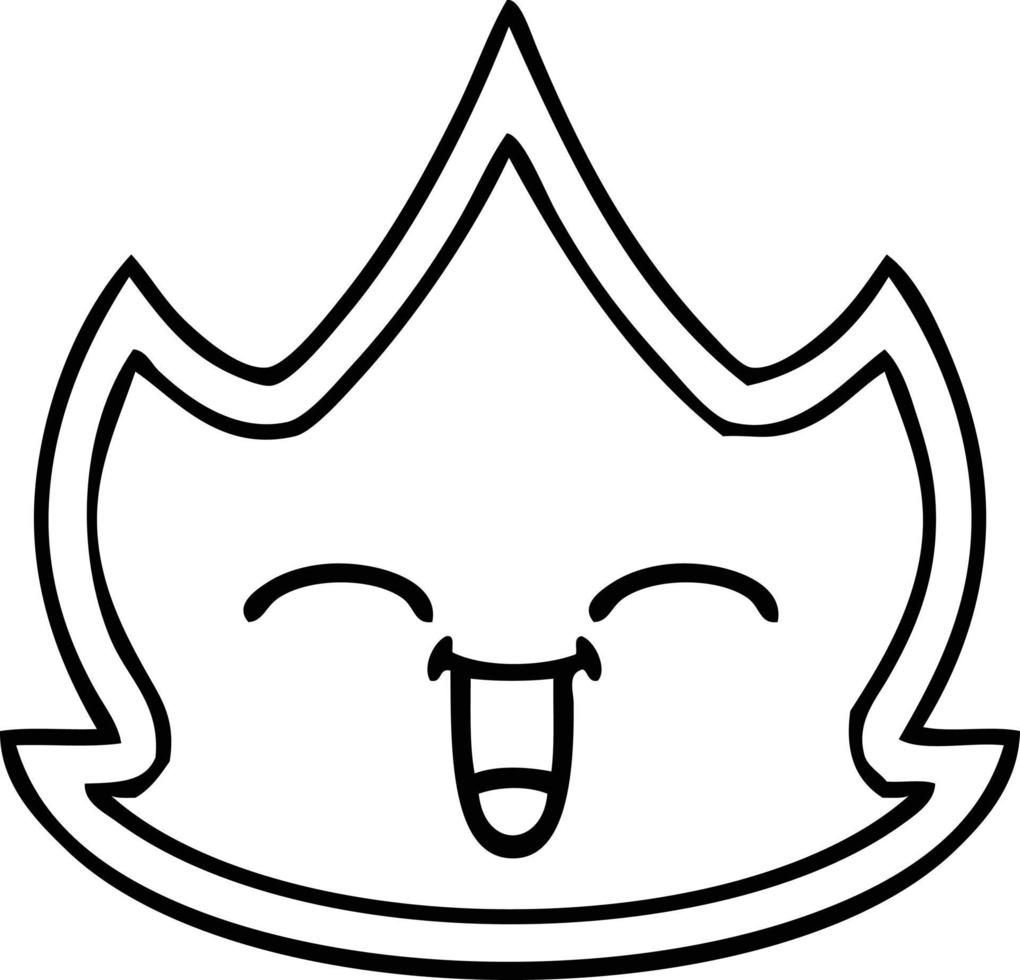line drawing cartoon fire vector