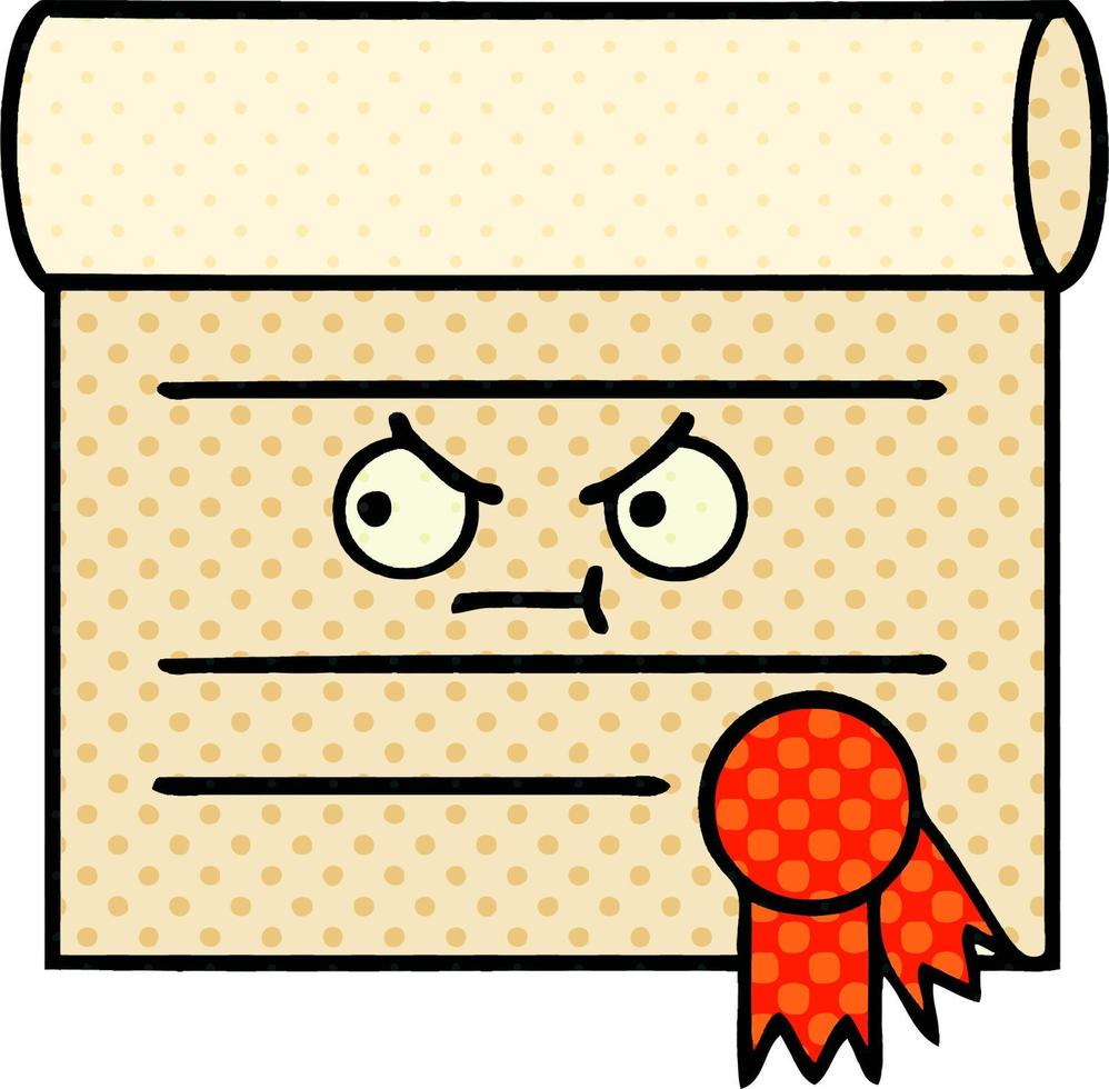 comic book style cartoon certificate vector