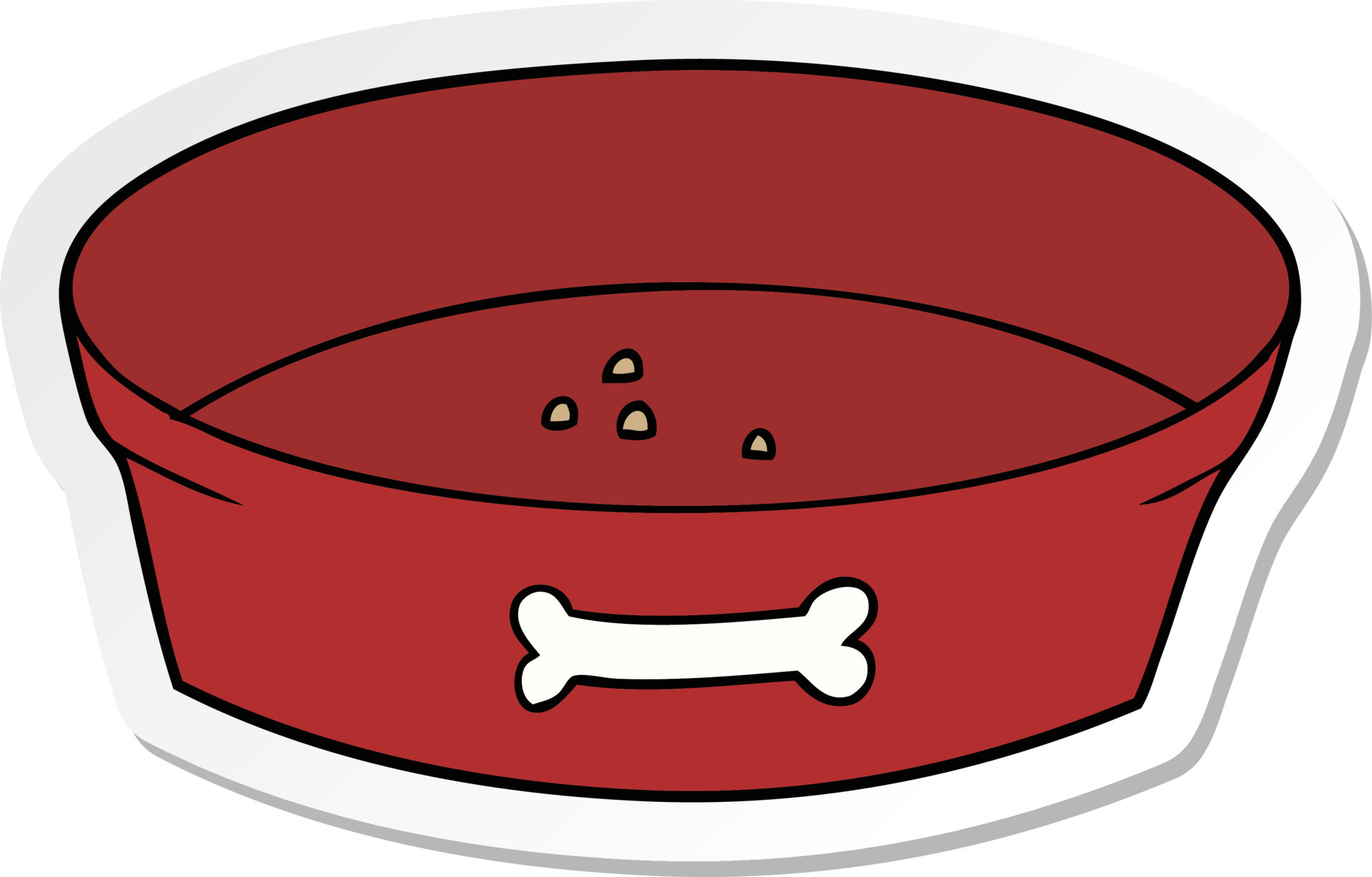 sticker of a cartoon empty dog food bowl 8462922 Vector Art at Vecteezy