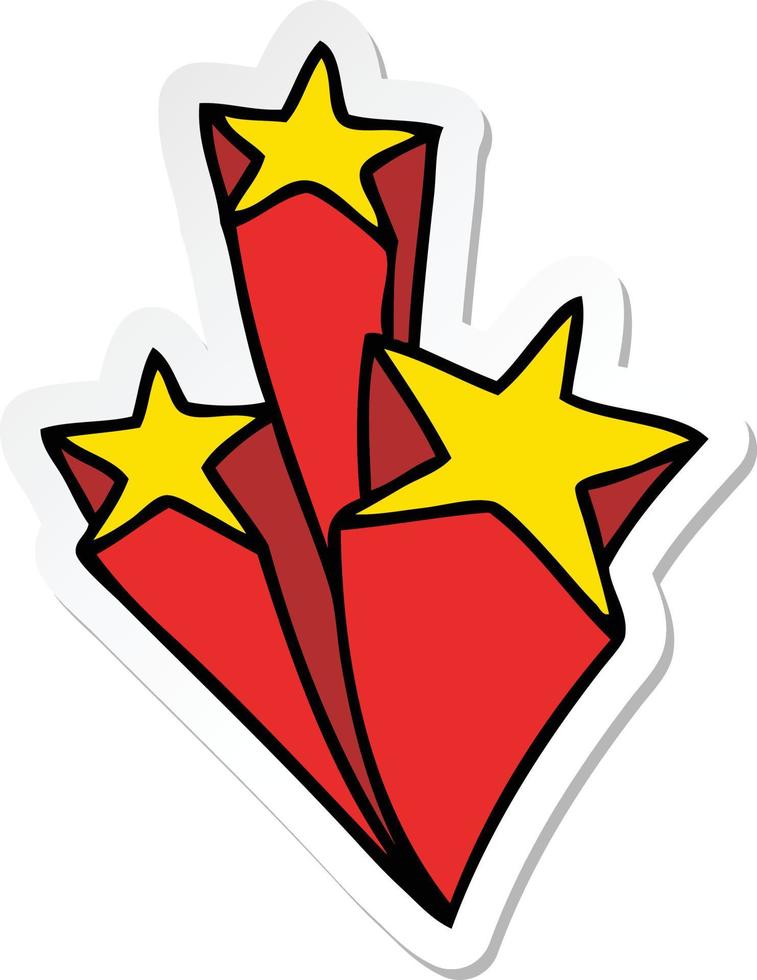 sticker of a quirky hand drawn cartoon stars vector
