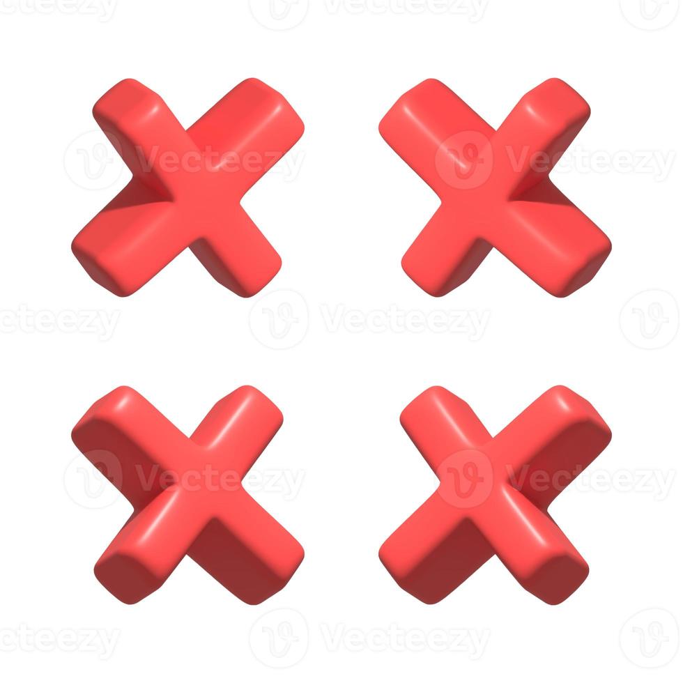 red cross in different side virtual modern 3d render shiny glossy texture photo