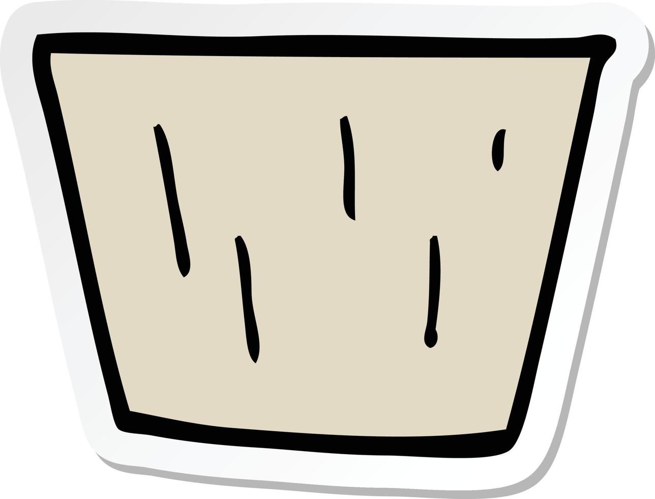 pegatina de una olla de muffin de dibujos animados vector