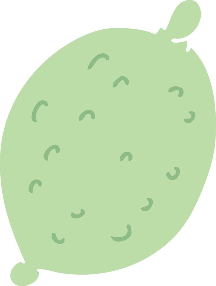 quirky hand drawn cartoon lime vector