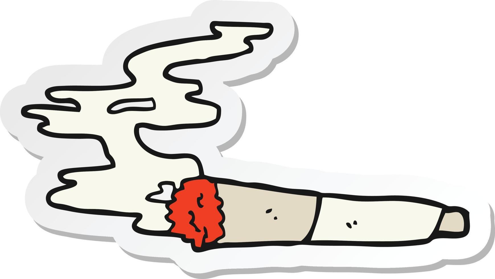 pegatina de un cigarrillo de dibujos animados vector