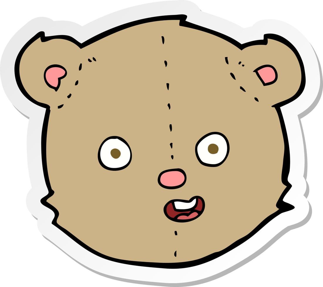 sticker of a cartoon teddy bear head vector