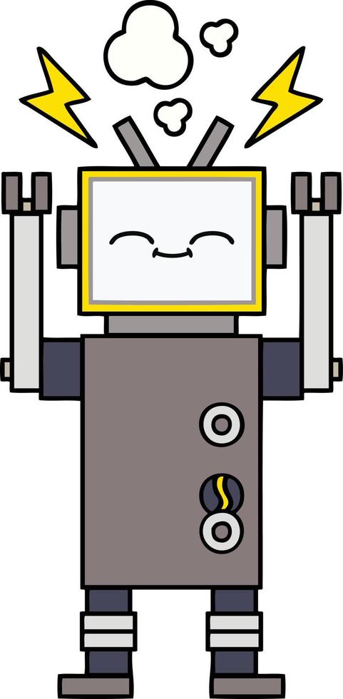 lindo robot de dibujos animados vector