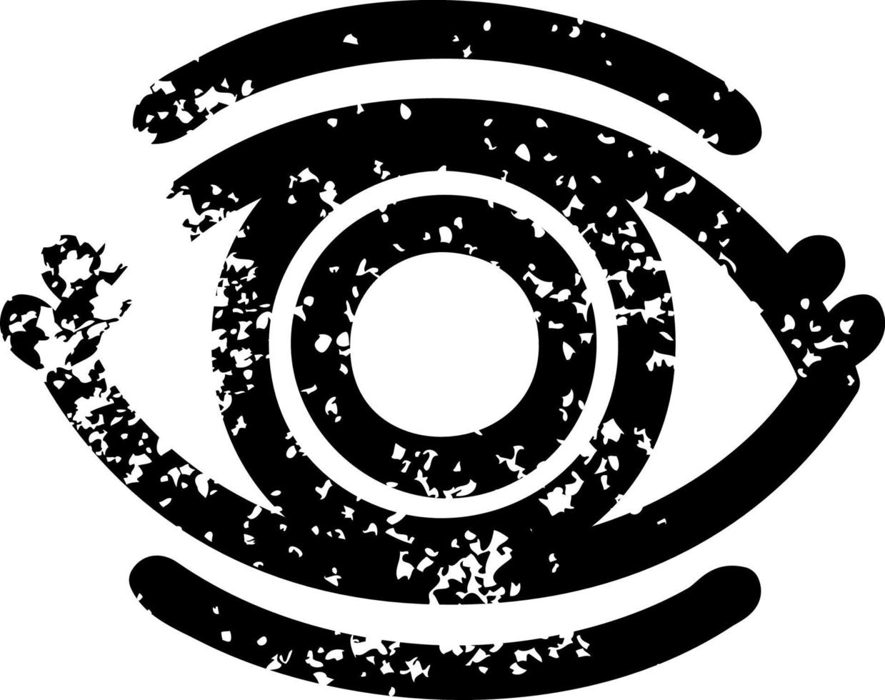 staring eye distressed icon vector