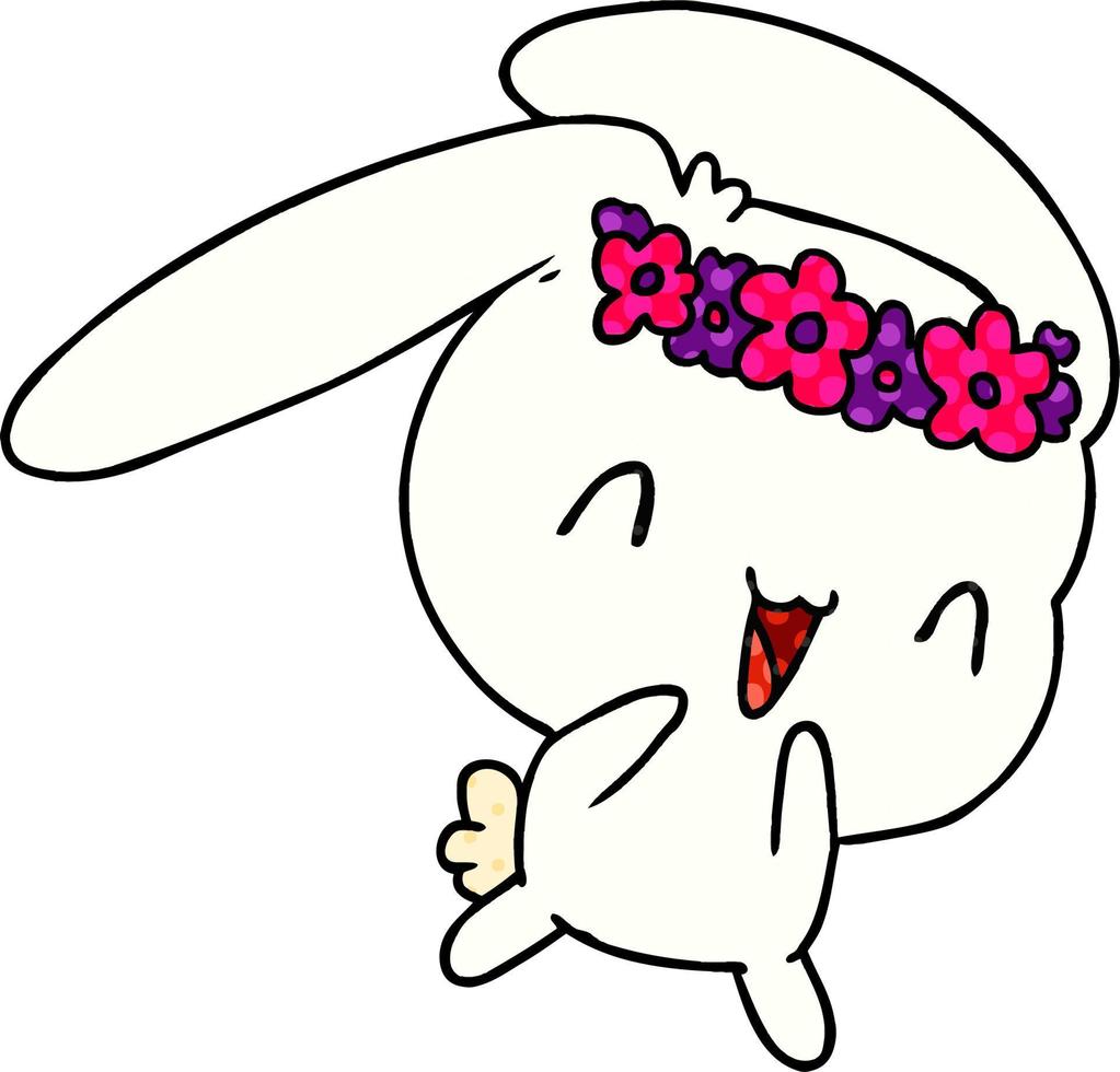 cartoon kawaii cute furry bunny vector