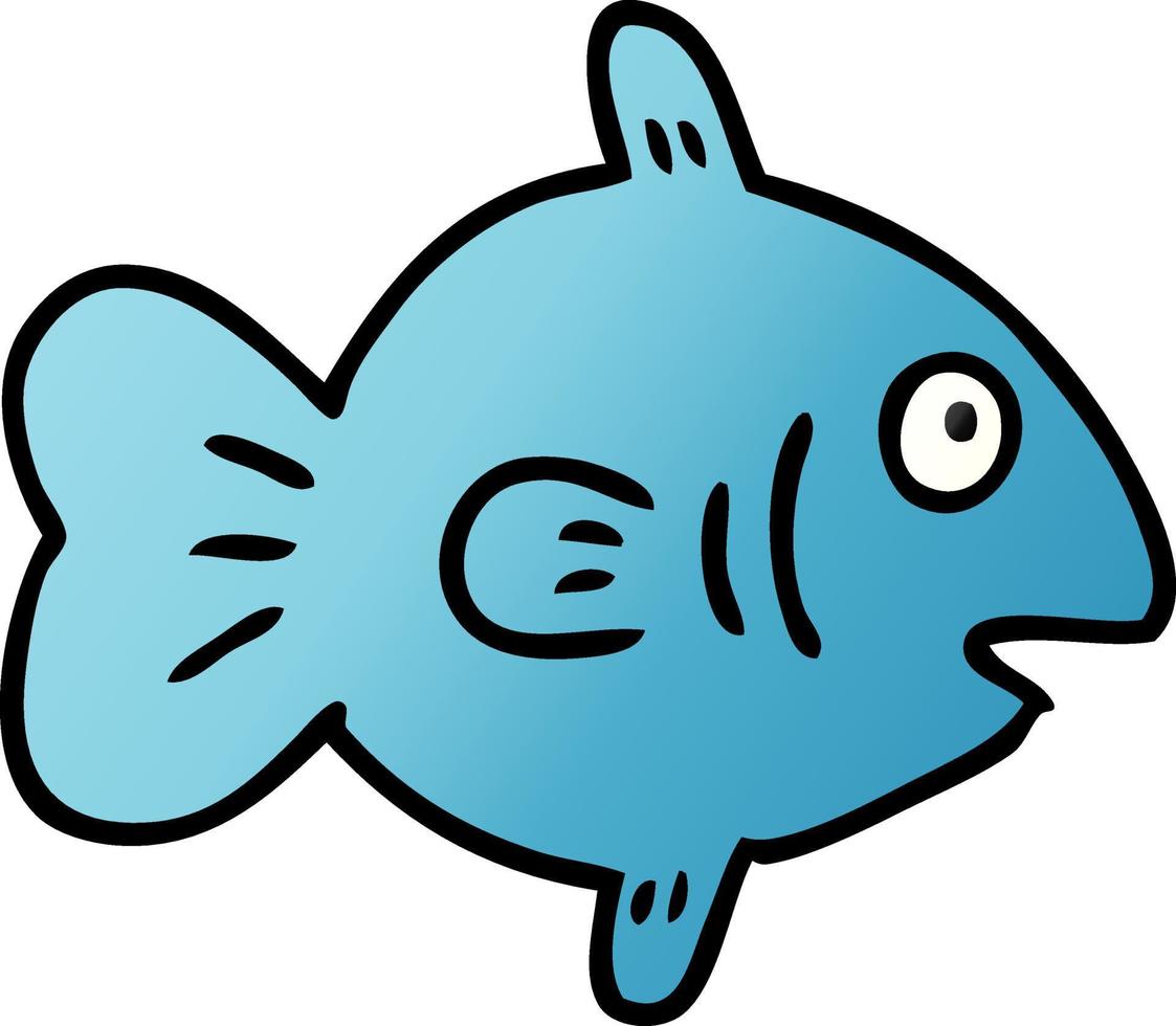 gradient cartoon doodle of a marine fish vector