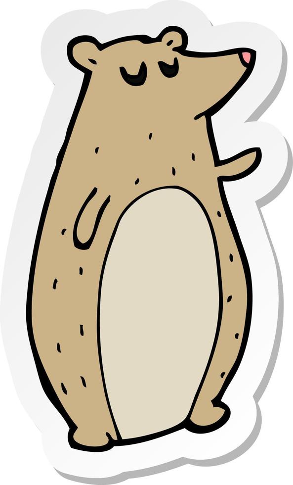 sticker of a cartoon bear vector