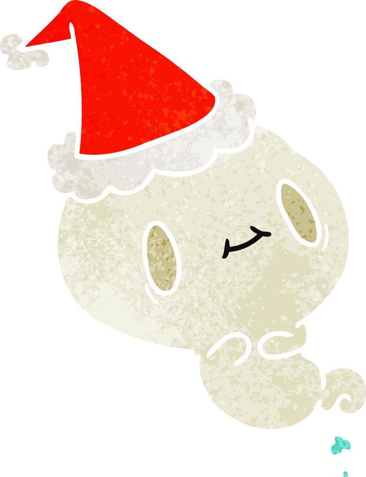 dibujos animados retro de navidad del fantasma kawaii vector