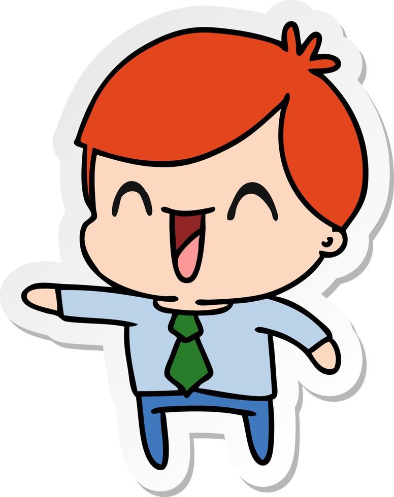 sticker cartoon of kawaii man in suit vector