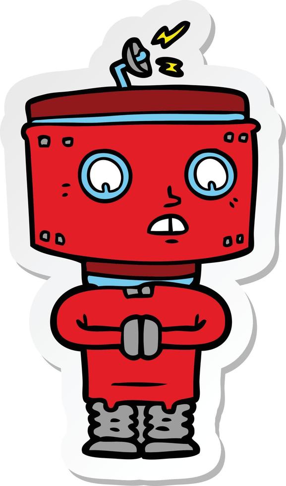 sticker of a cartoon robot vector