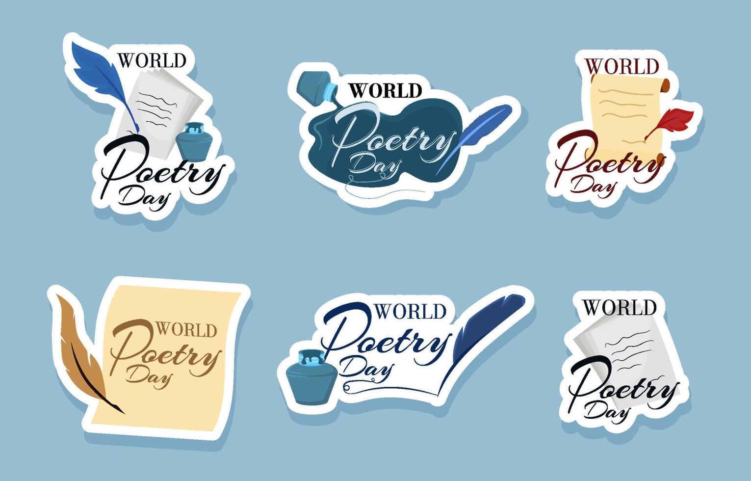World Poetry Day Sticker vector