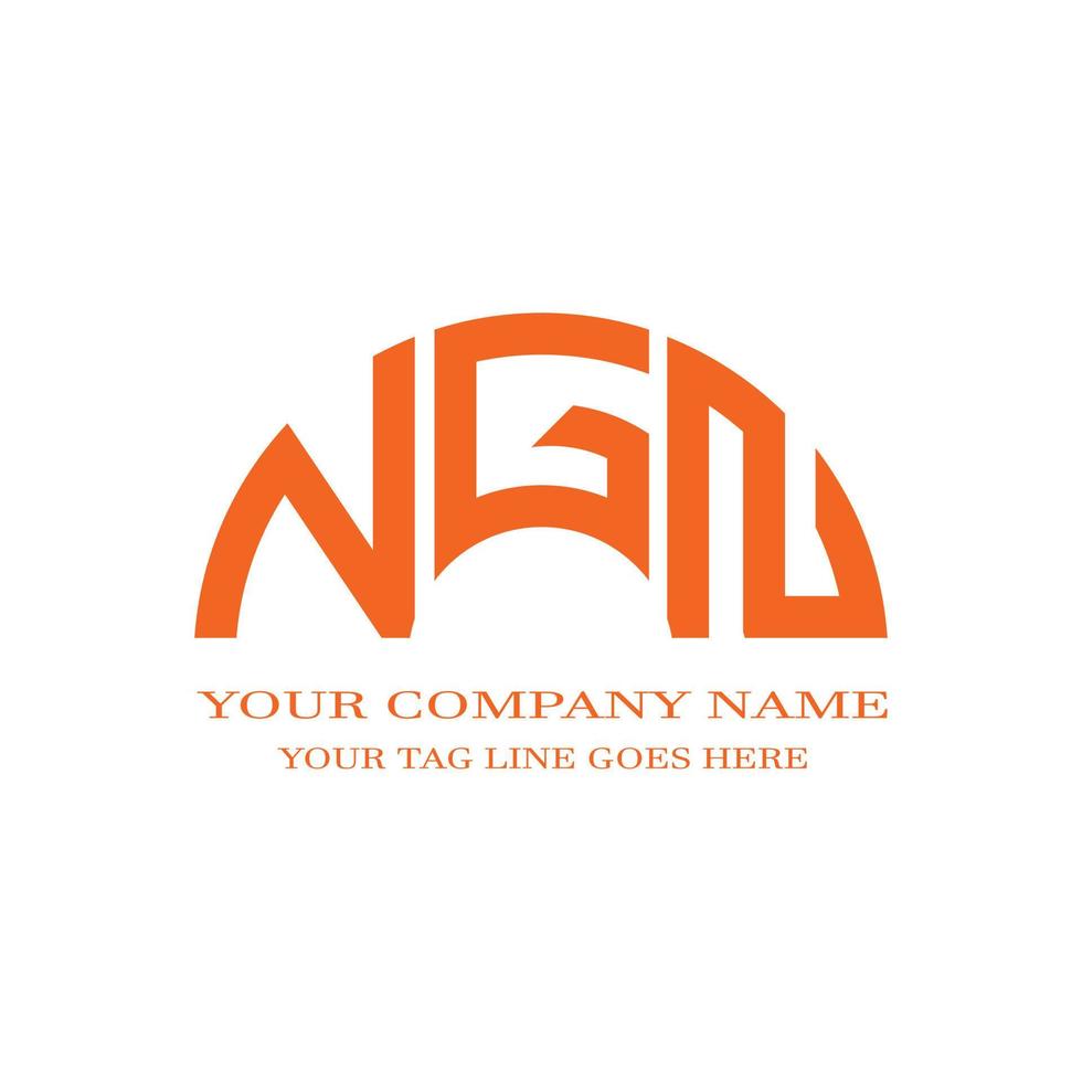 diseño creativo del logotipo de la letra ngn con gráfico vectorial vector