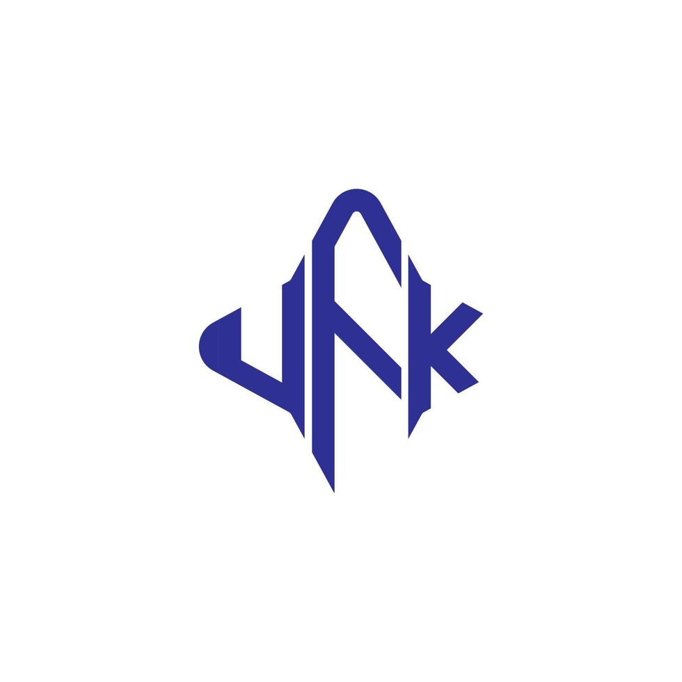 diseño creativo del logotipo de la letra ufk con gráfico vectorial vector