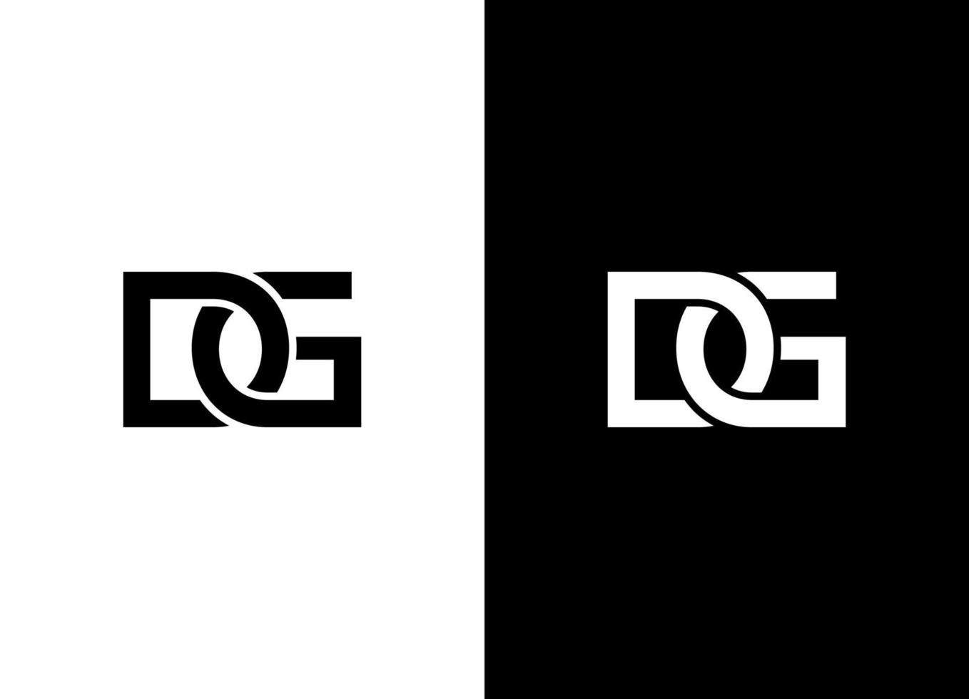 gd or dg logo design free vector template