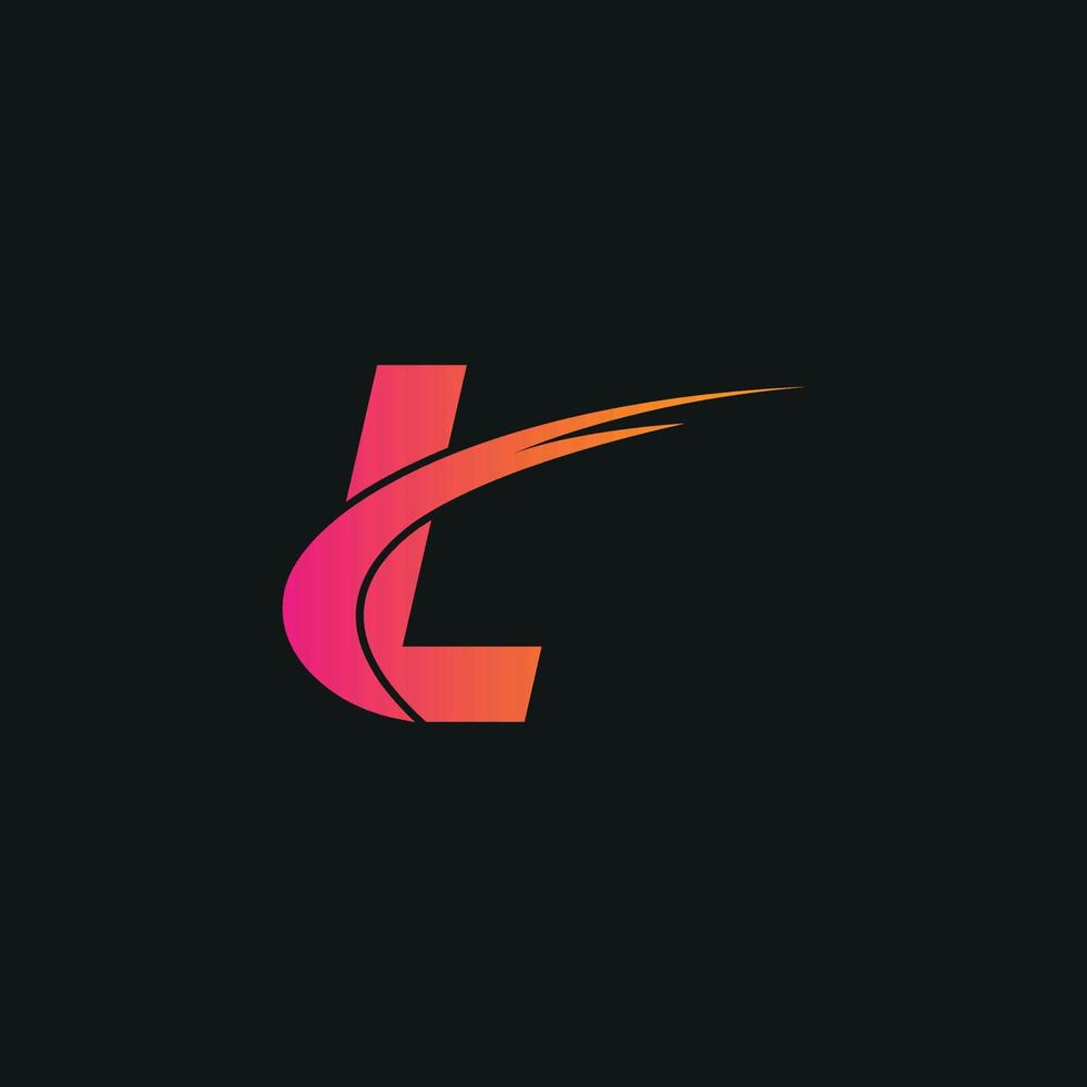 letter L wings logo design concept template free vector file