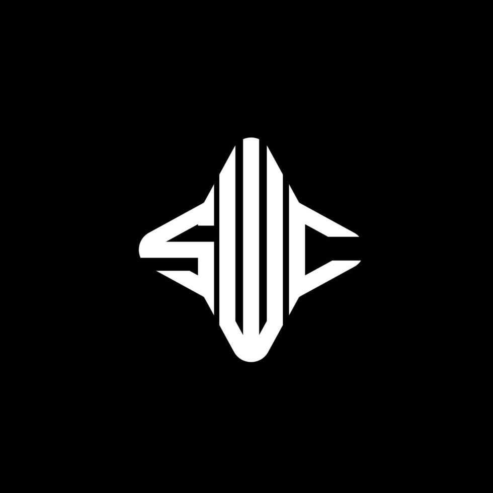 diseño creativo del logotipo de la letra swc con gráfico vectorial vector