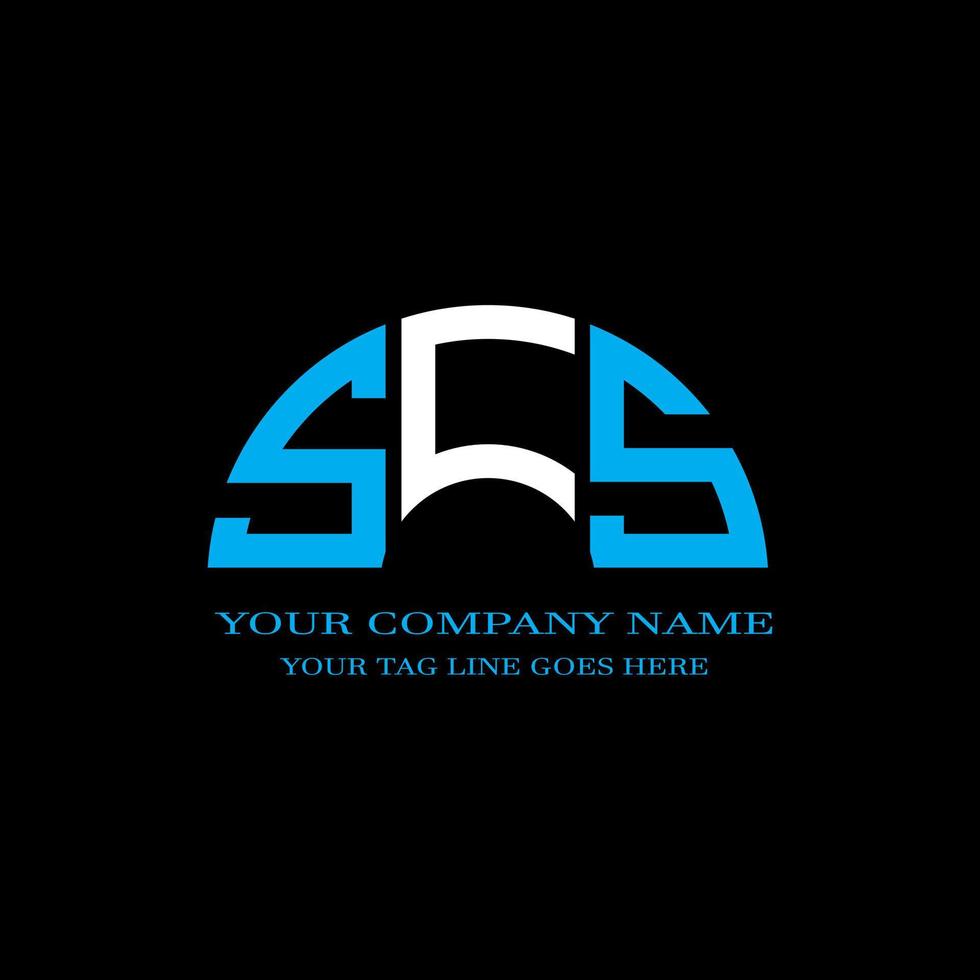 SCS letter logo creative design with vector graphic