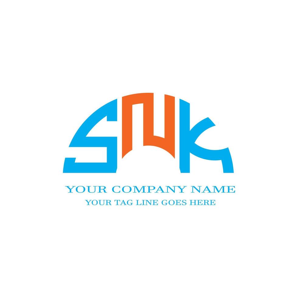 diseño creativo del logotipo de la letra snk con gráfico vectorial vector