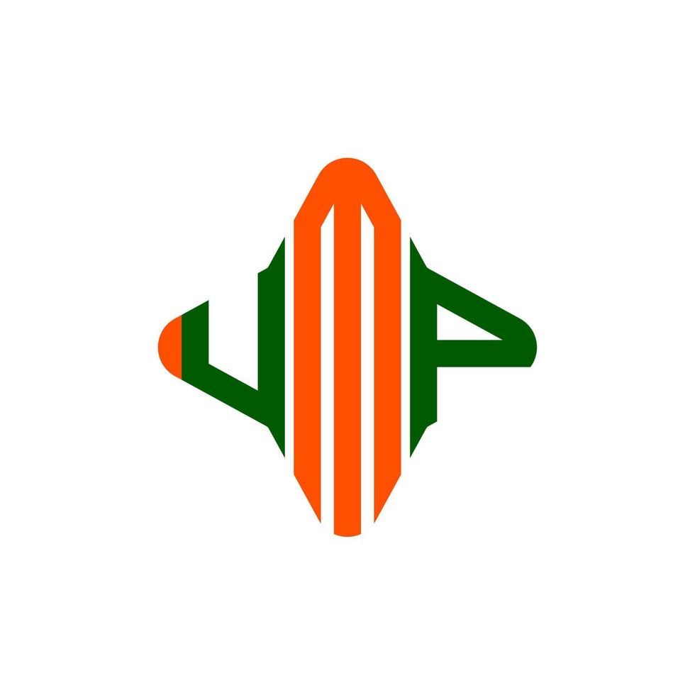 diseño creativo del logotipo de la letra ump con gráfico vectorial vector