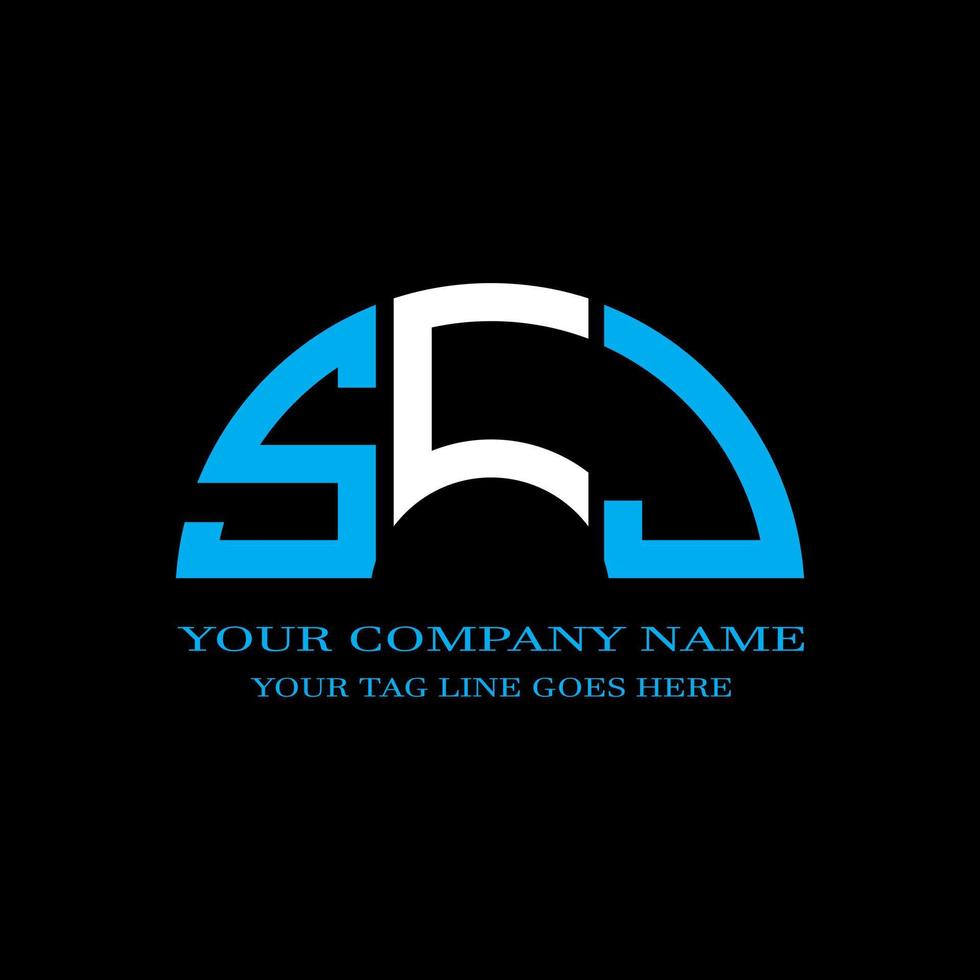 SCJ letter logo creative design with vector graphic