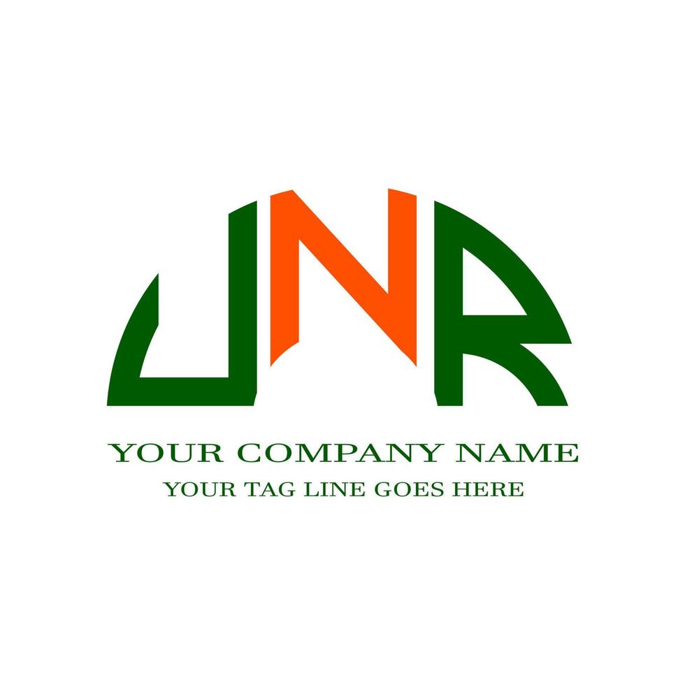 diseño creativo del logotipo de la letra unr con gráfico vectorial vector