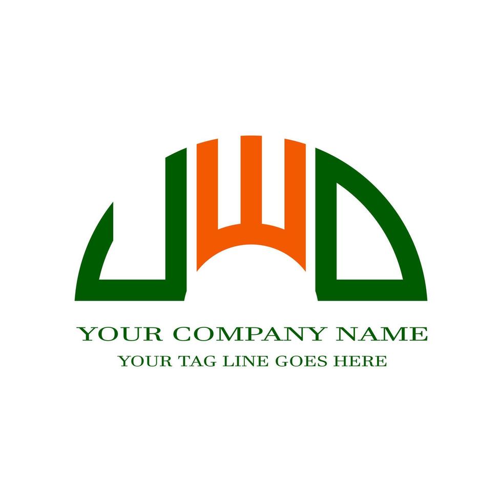 diseño creativo del logotipo de la letra uwd con gráfico vectorial vector