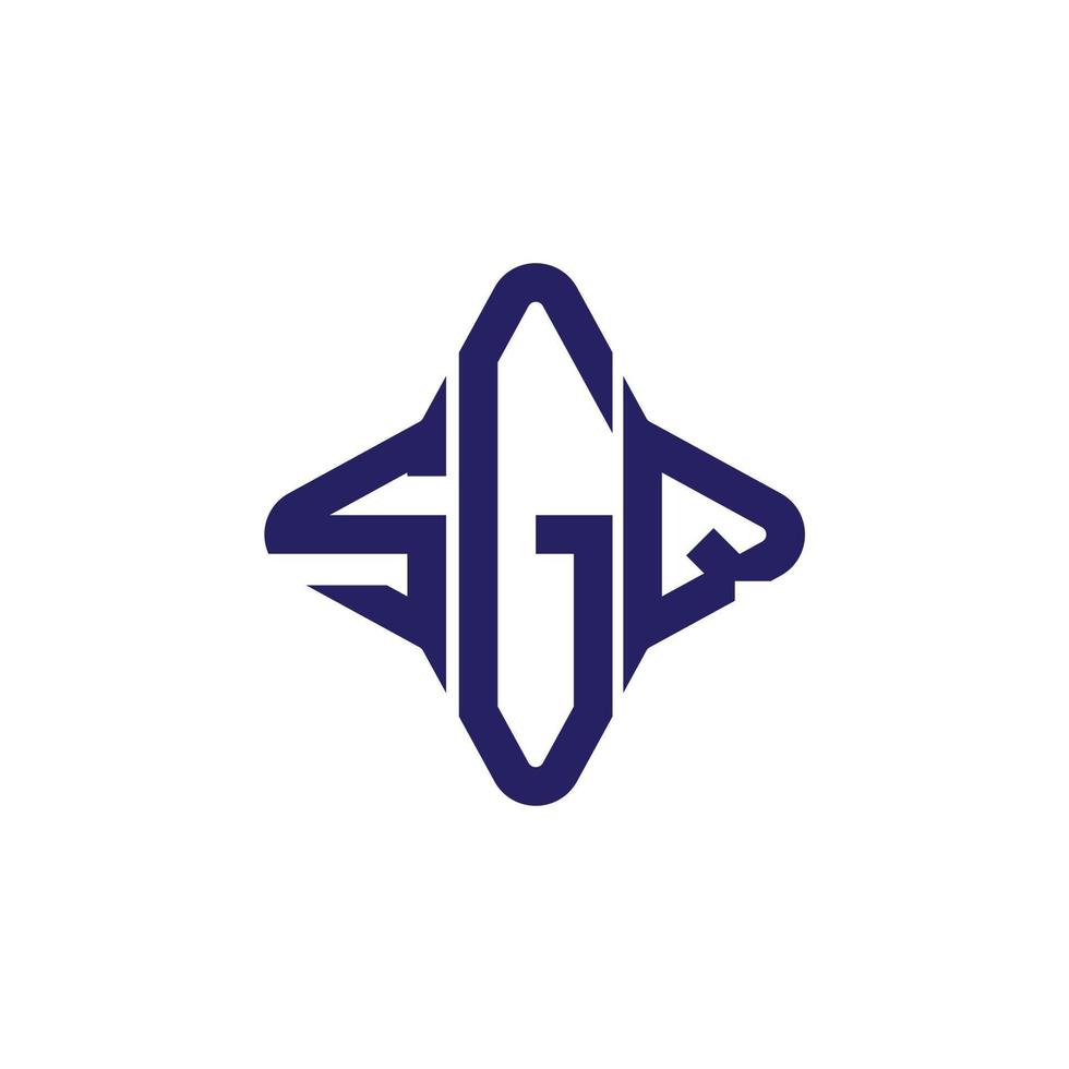 diseño creativo del logotipo de la letra sgq con gráfico vectorial vector