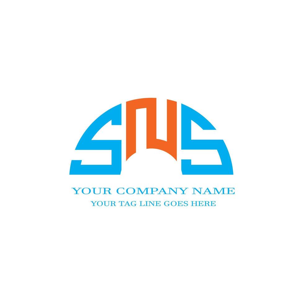 SNS letter logo creative design with vector graphic