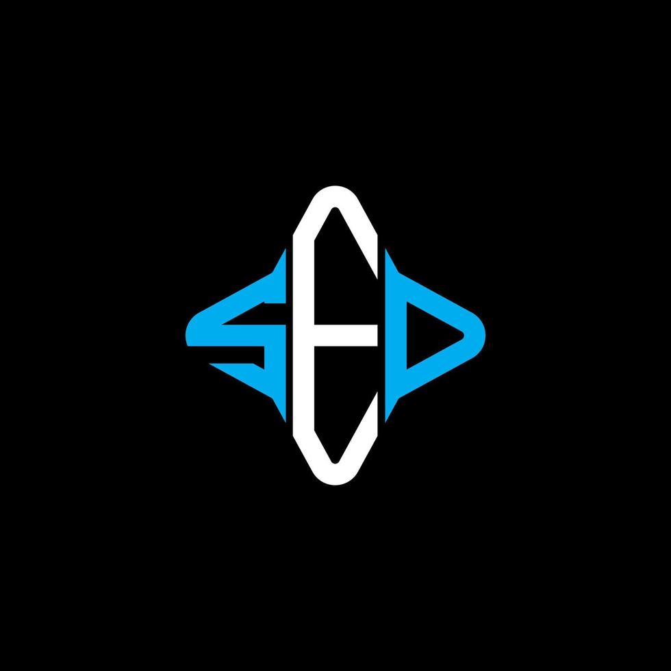 diseño creativo del logotipo de la letra sed con gráfico vectorial vector