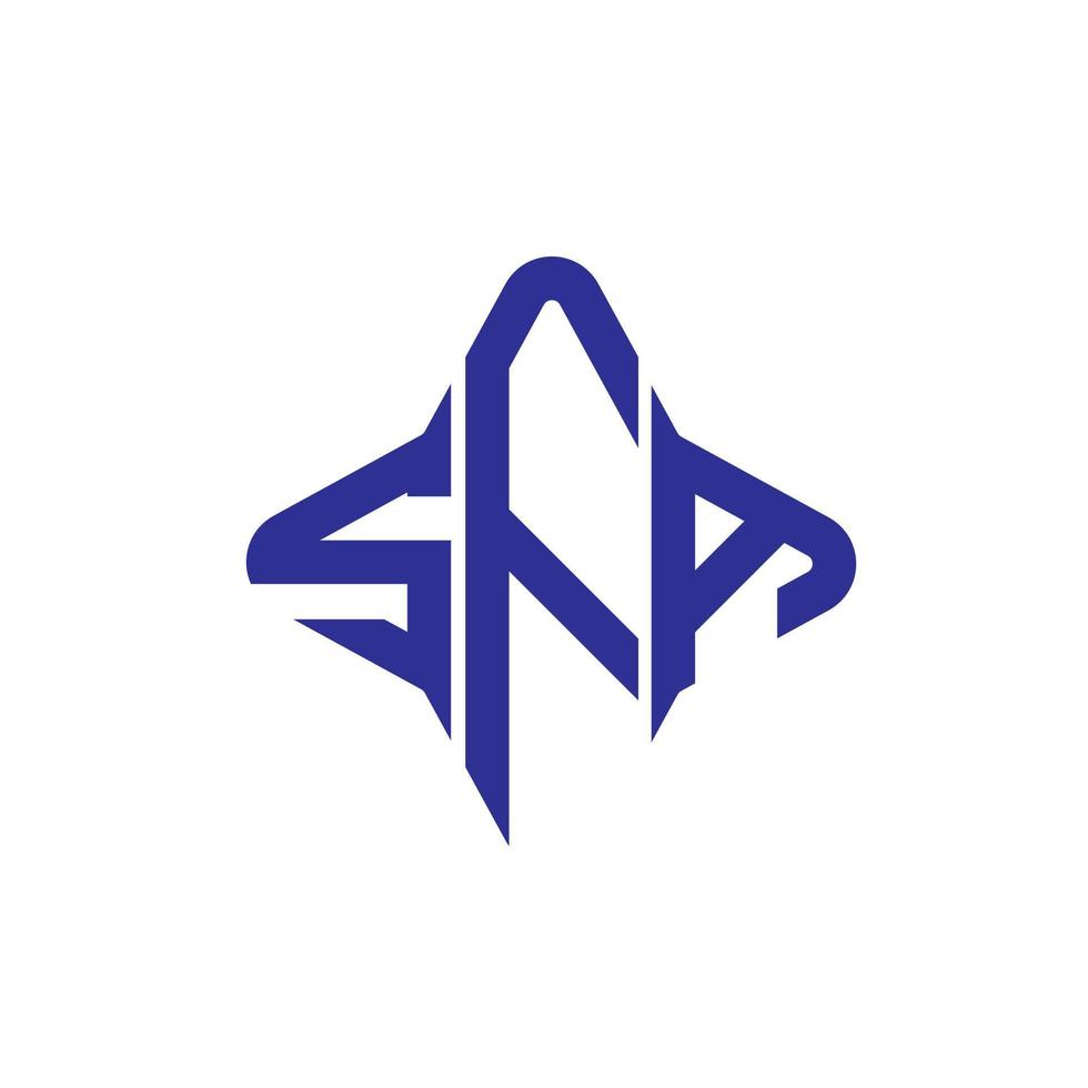 diseño creativo del logotipo de la letra sfa con gráfico vectorial vector