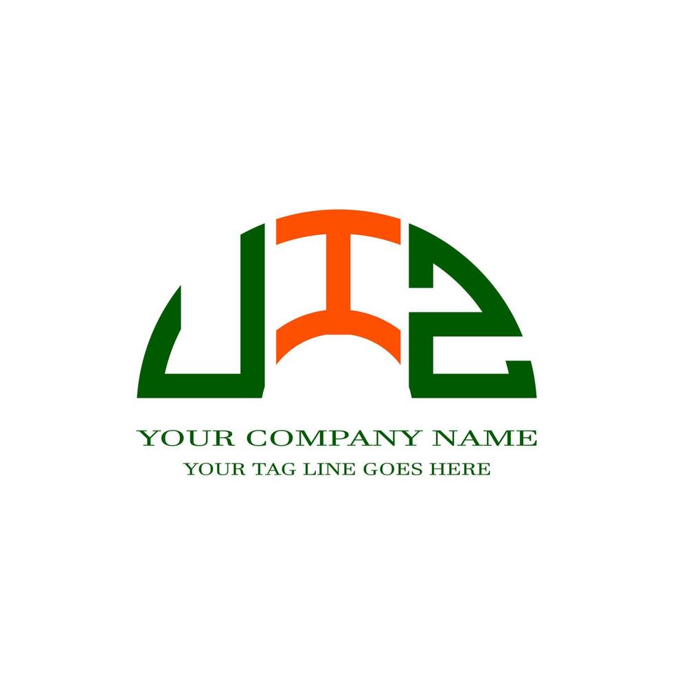 UIZ letter logo creative design with vector graphic