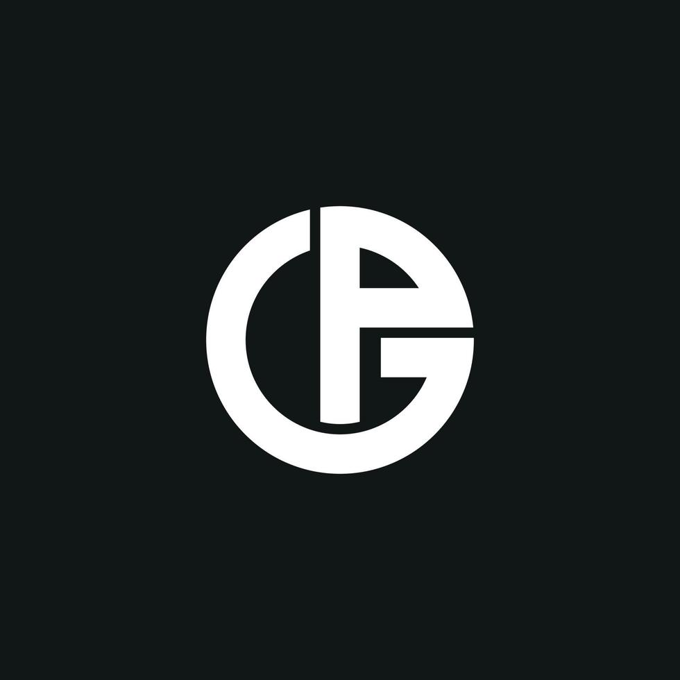 letter GP or PG logo design free vector