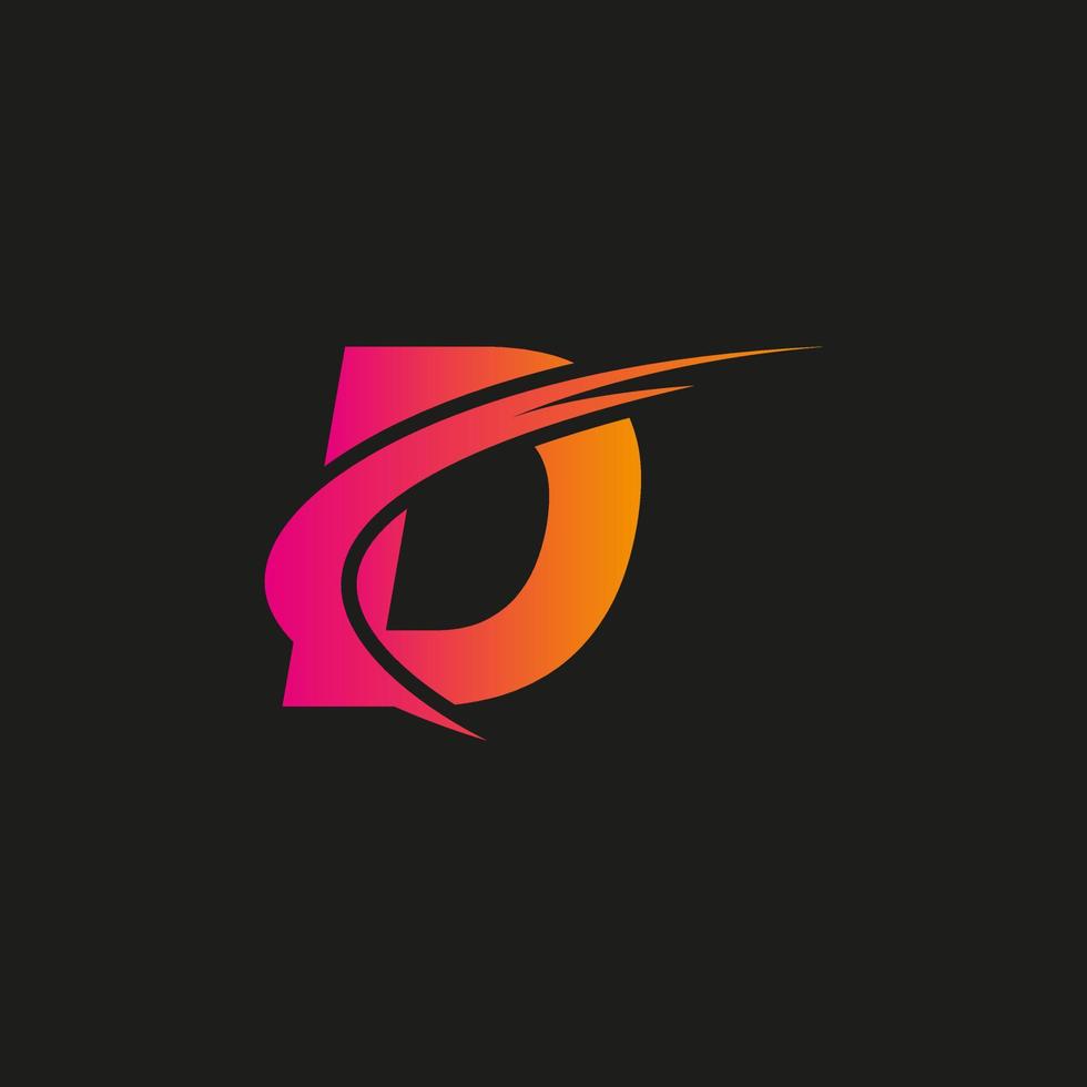 letter D wings logo design concept template free vector file