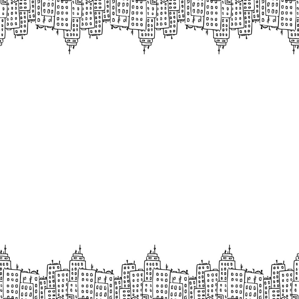 Horizontal seamless pattern with city buildings. City background vector