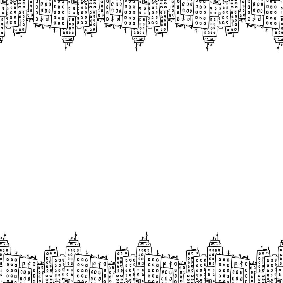 Horizontal seamless pattern with city buildings. City background vector