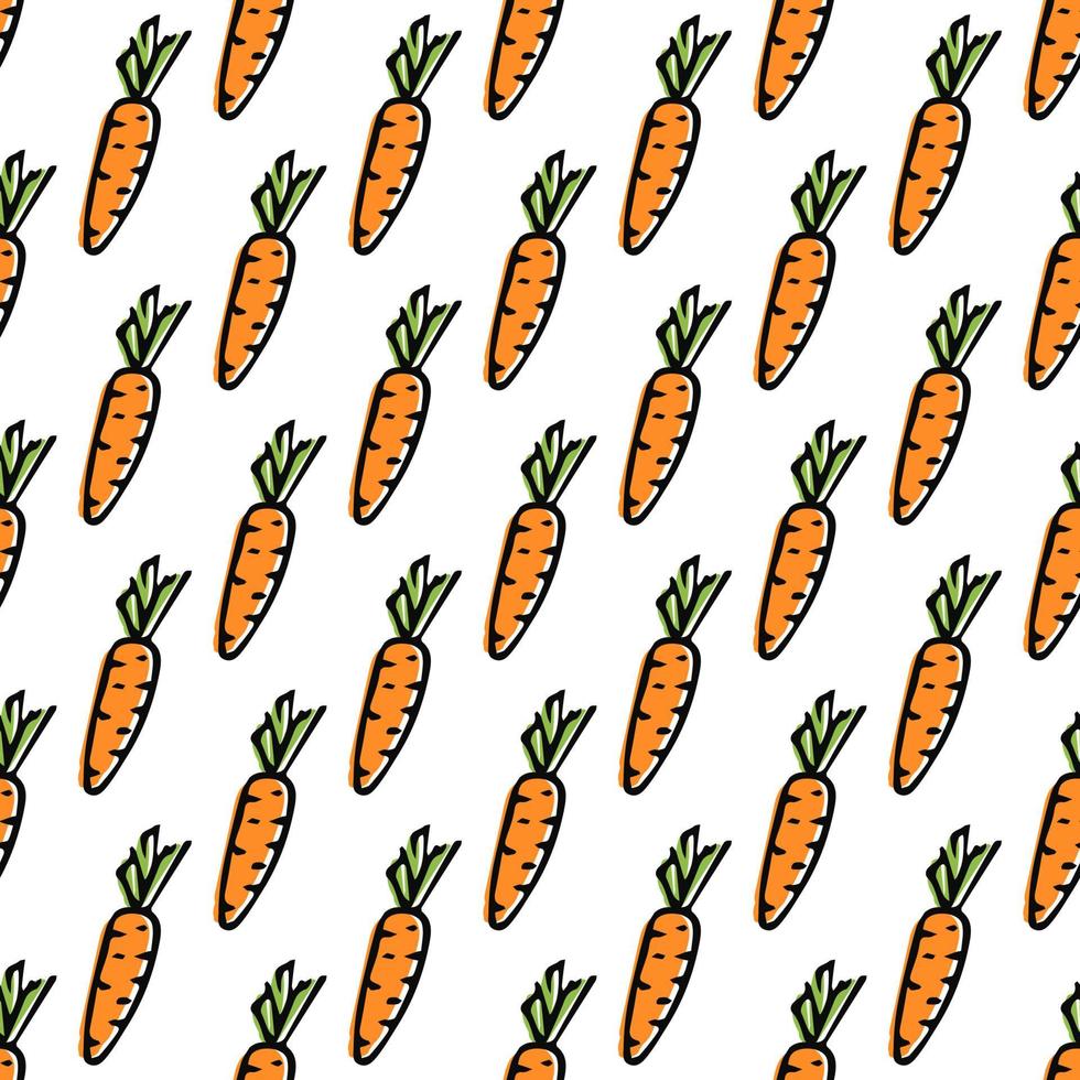 seamless carrot pattern. vector doodle illustration with carrot. pattern with carrot