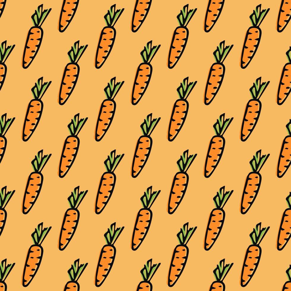 seamless carrot pattern. vector doodle illustration with carrot. pattern with carrot