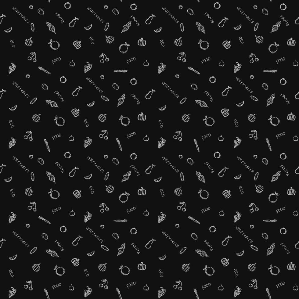 Seamless food pattern. Doodle pattern with food icons. Food background vector